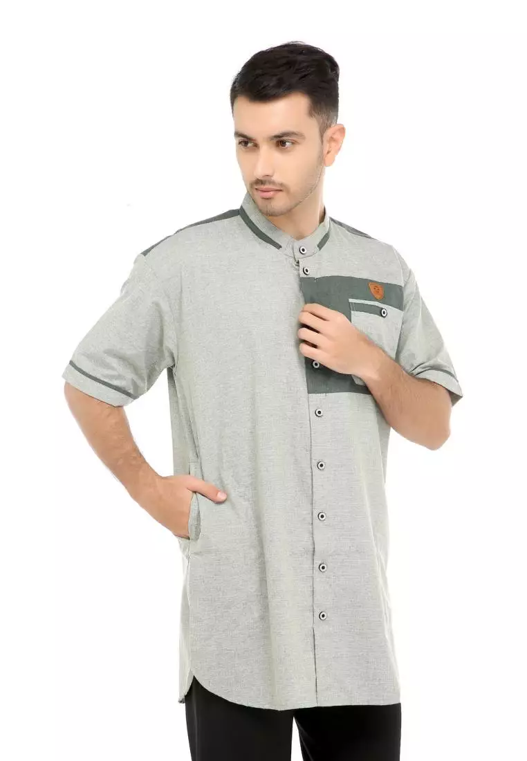 Baju Koko Gamis Muslim Pria Fawwaz - Mint