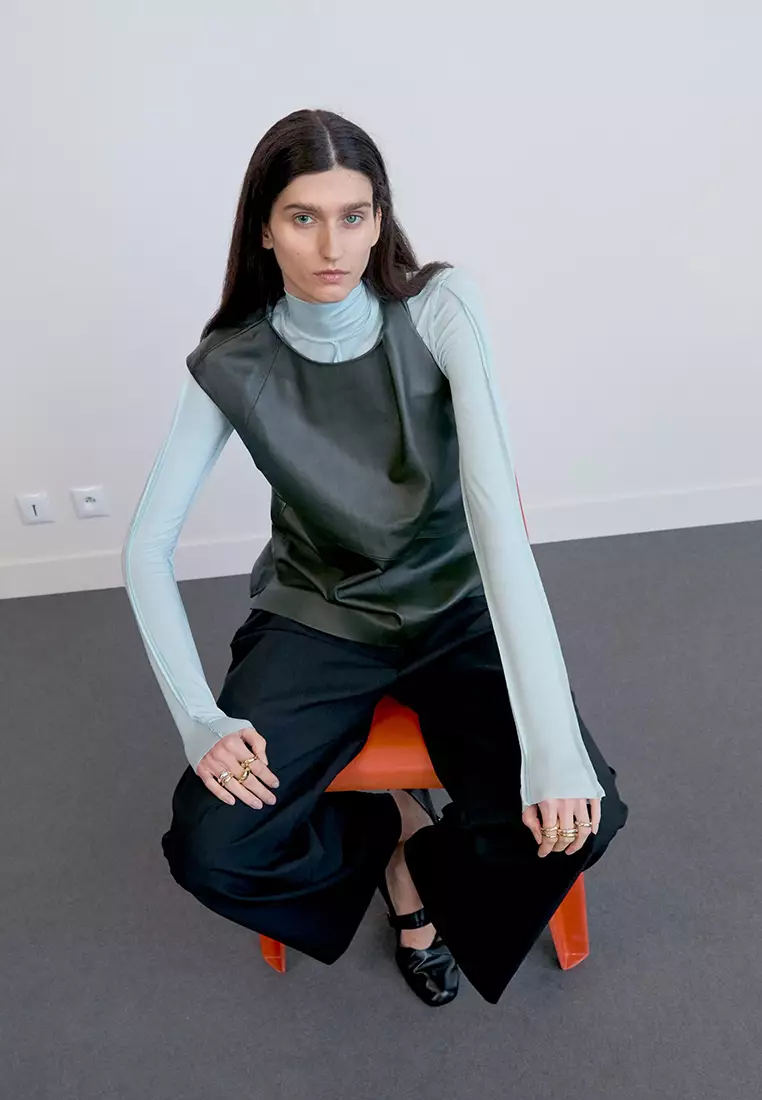 Long-Sleeve Turtleneck Top