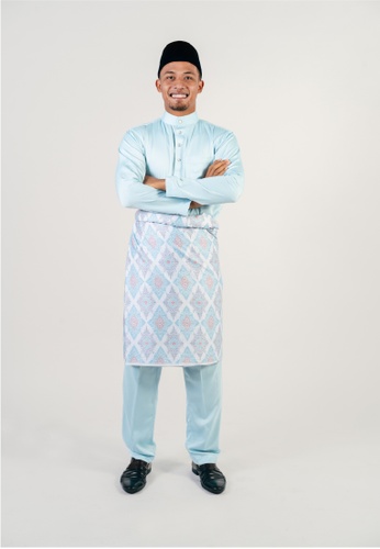 Buy Khalifah By N Baju Melayu Cekak Musang 1 0 Slim Sky Blue Online On Zalora Singapore