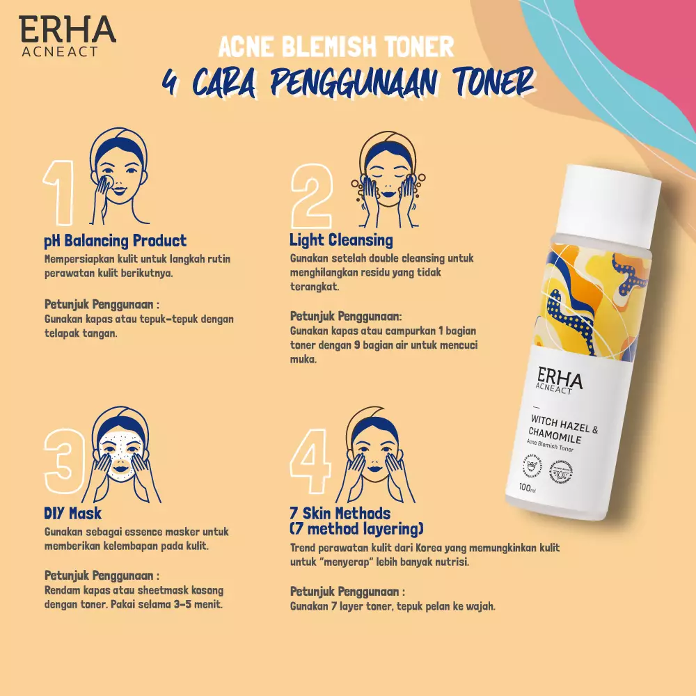 ERHA Acneact Witch Hazel & Chamomile Acneact Blemish Toner 100 Ml - Toner Wajah Berjerawat