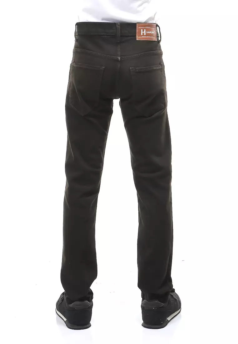 Locko Celana Panjang Pria Skinny Stretch Jeans Material Denim ORIGINAL - Dark Brown