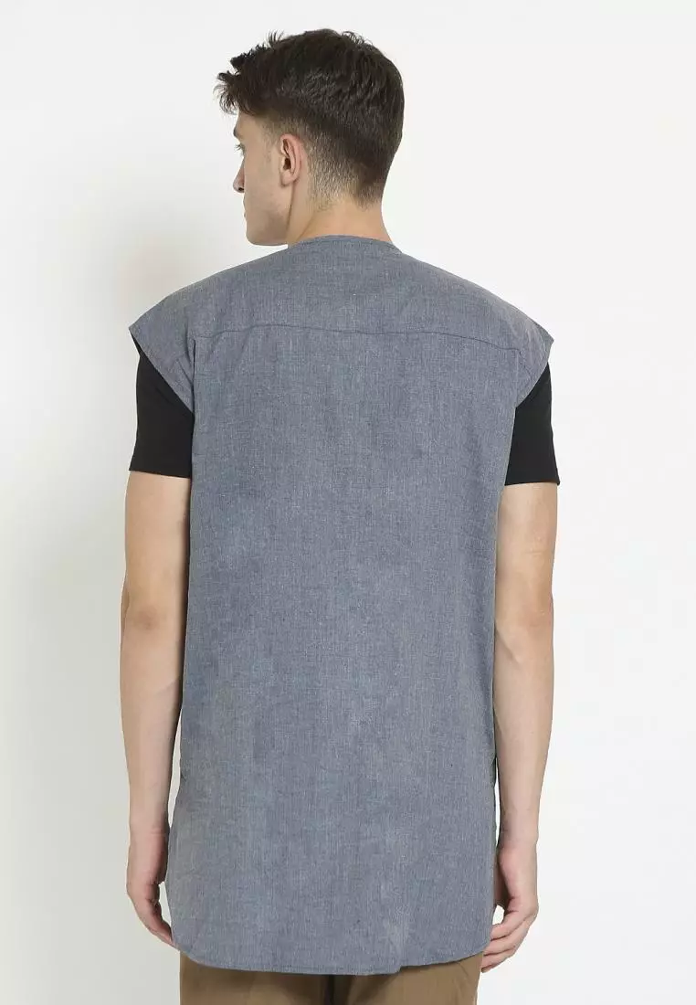 Zayidan Rompi Sholat Zipper Muslim Pria - Denim