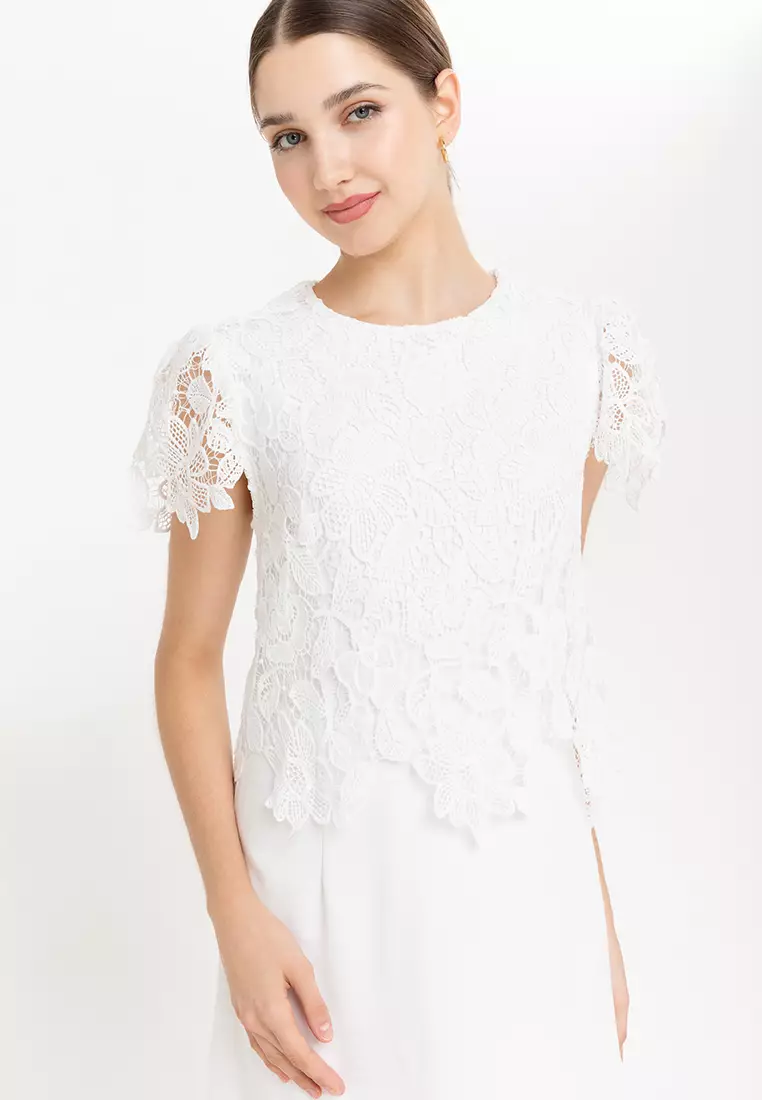 Ceriza Midi Lace Top Twofer Dress