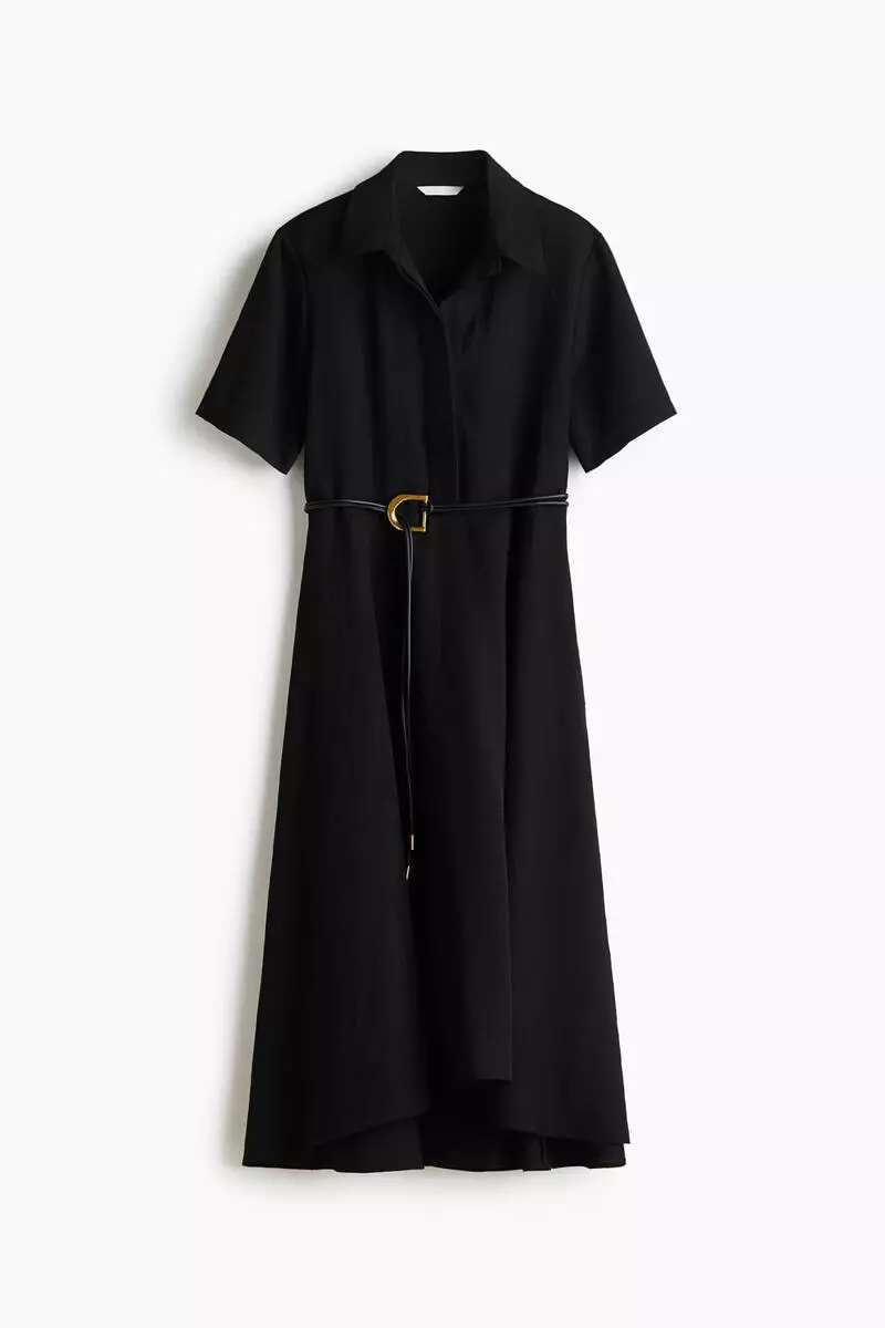 Tie-belt shirt dress