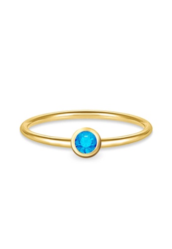 Aquae Jewels yellow Ring My BirthStone Blue Topaz – December, 18K Gold - Yellow Gold 305AAAC0B6B168GS_1