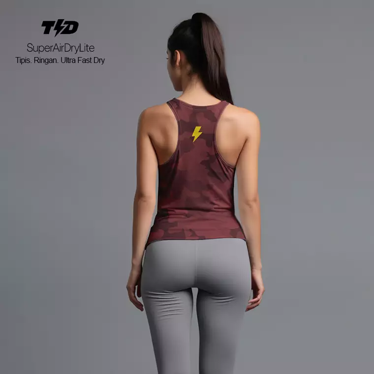 Jual TD Active LSC62 Crop Tank Top Olahraga Camo SuperAirDry Lite Warna ...