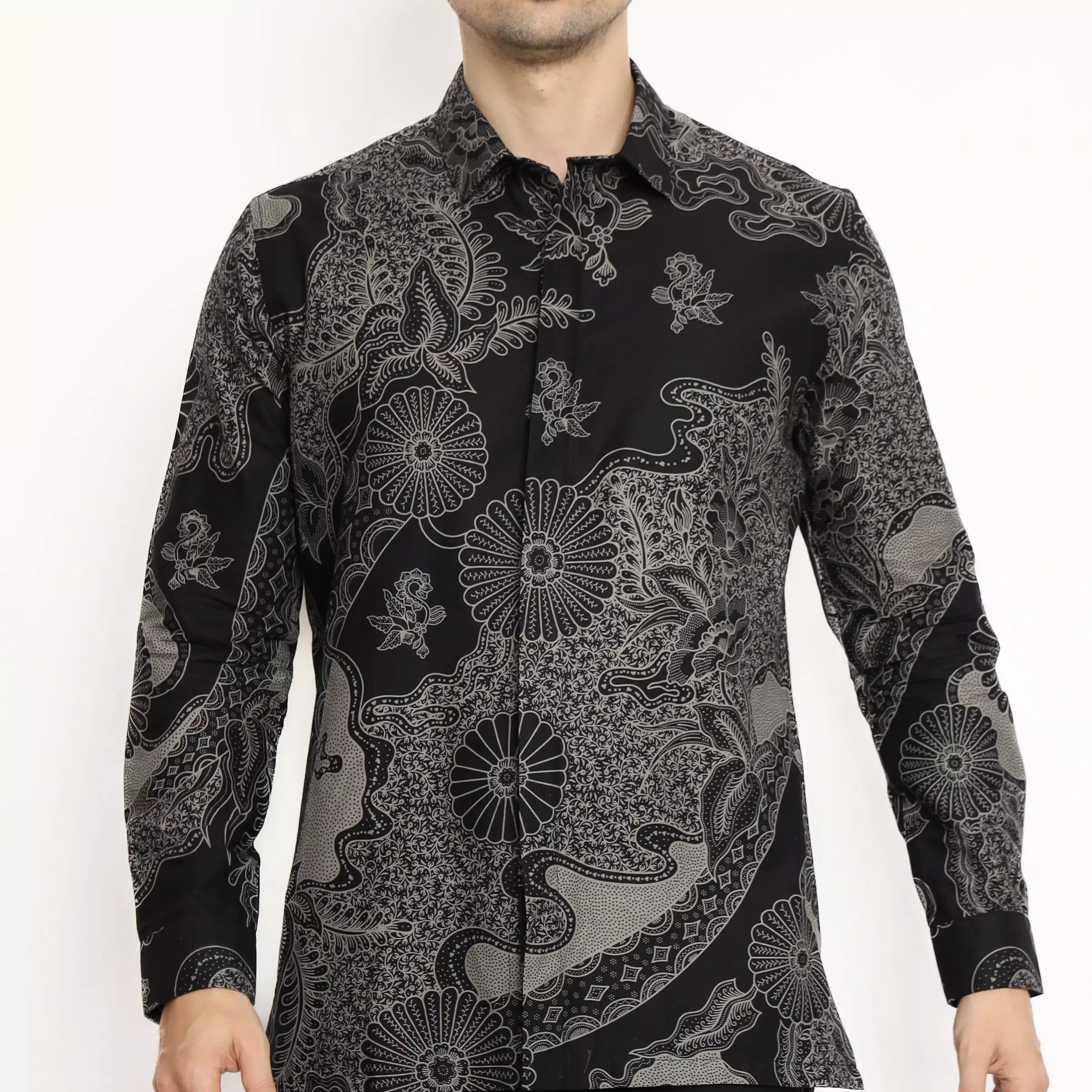 MAGINOT ASYA Batik Pria Slim Fit Lengan Panjang