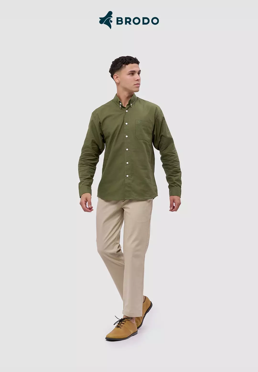 BRODO - Kemeja Broshirt Long Olive Size L