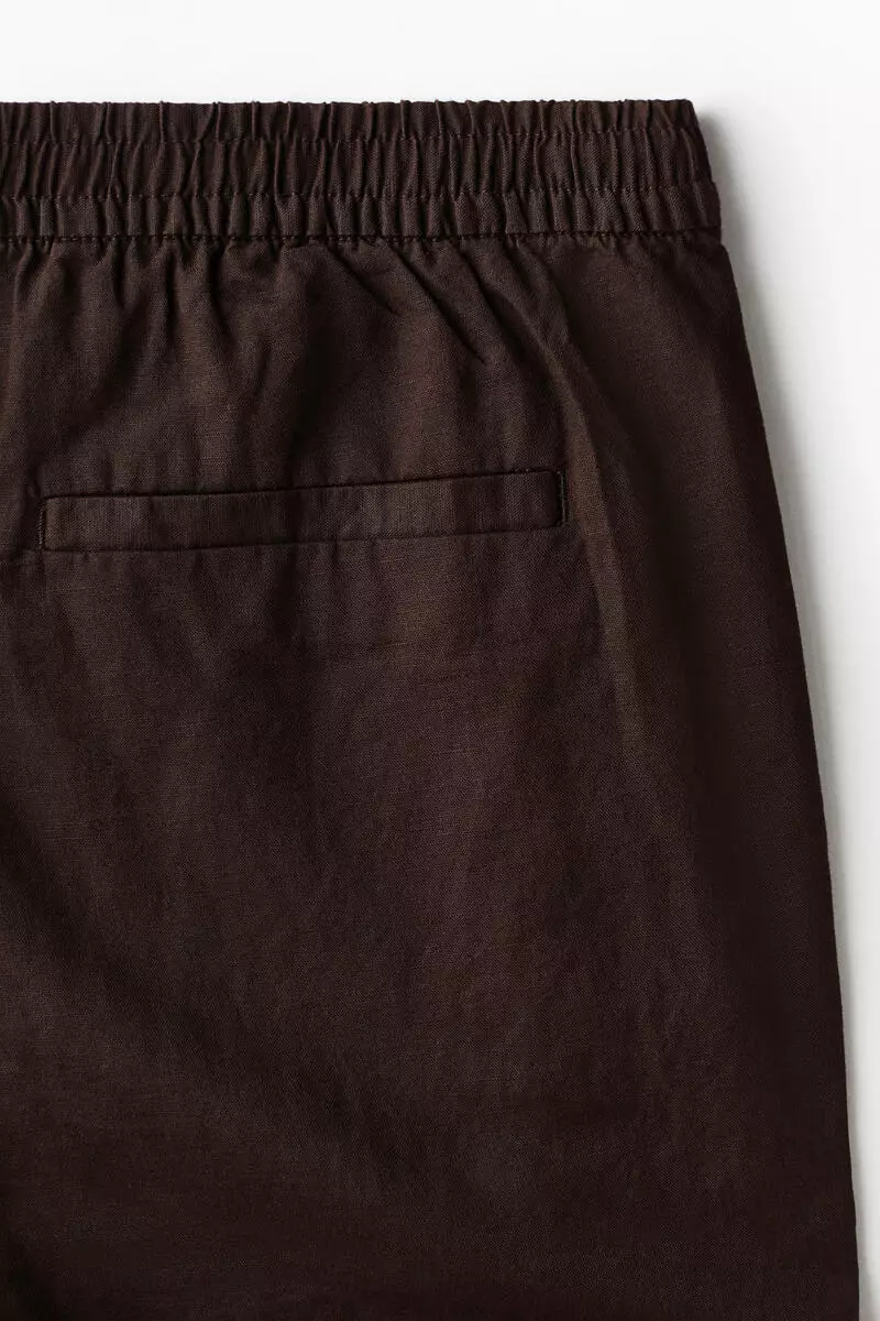 Regular Fit Linen-blend shorts
