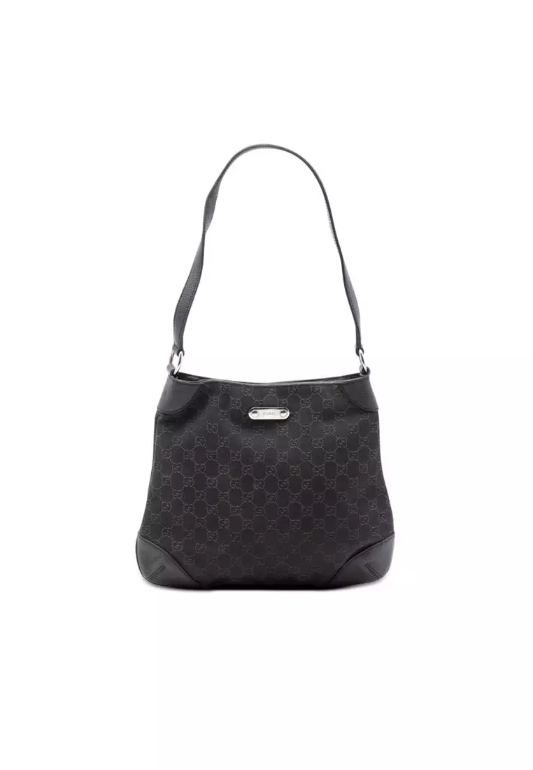 Pre-Loved Gucci Gg Denim Shoulder Bag
