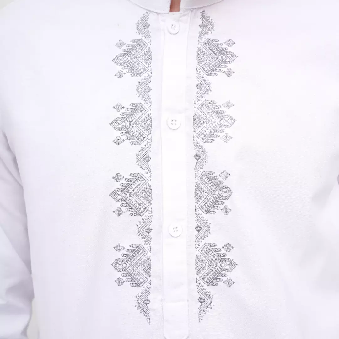 Ryusei Kemeja Kurta Kerah Koko Hiroji White