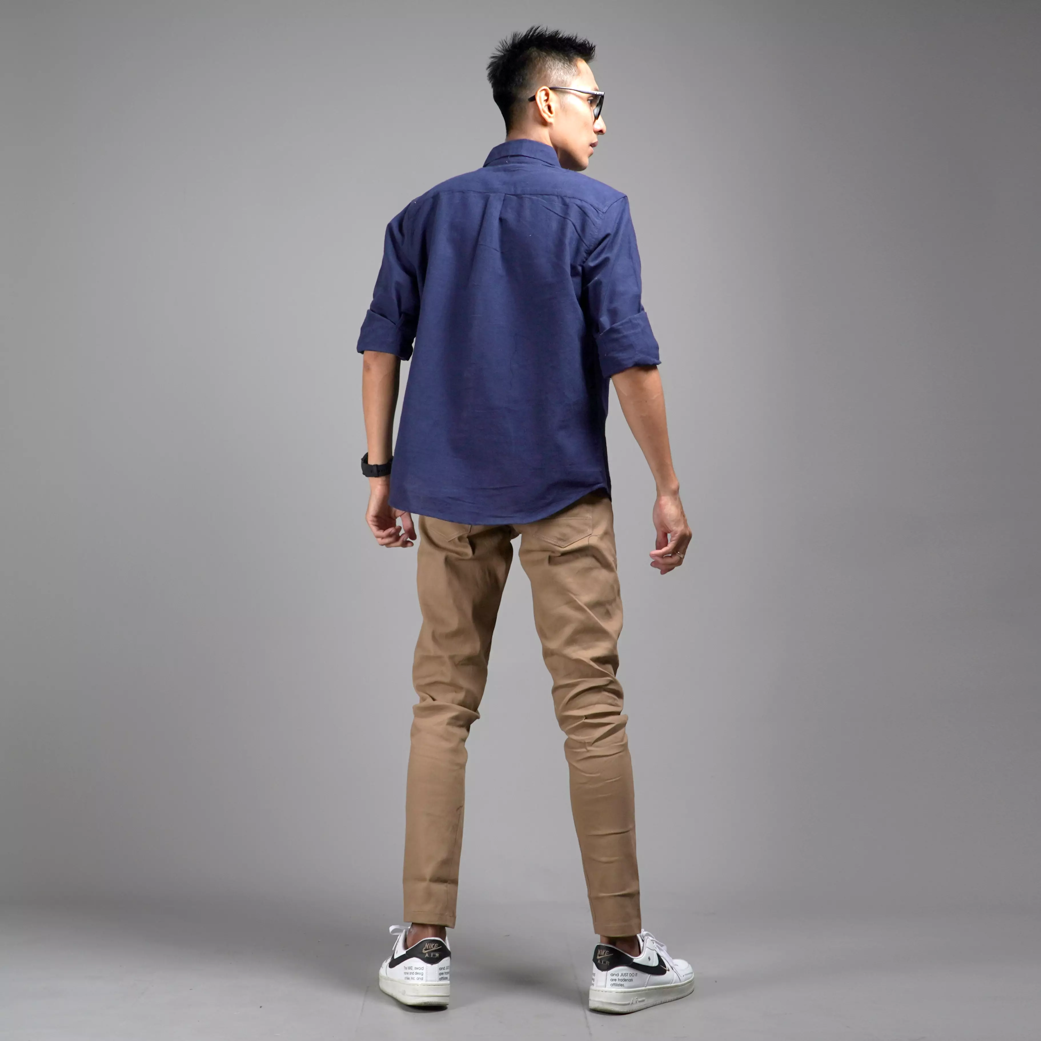  FERNANDO Workshirt Kemeja Polos Kemeja Pria Work Shirt - NAVY