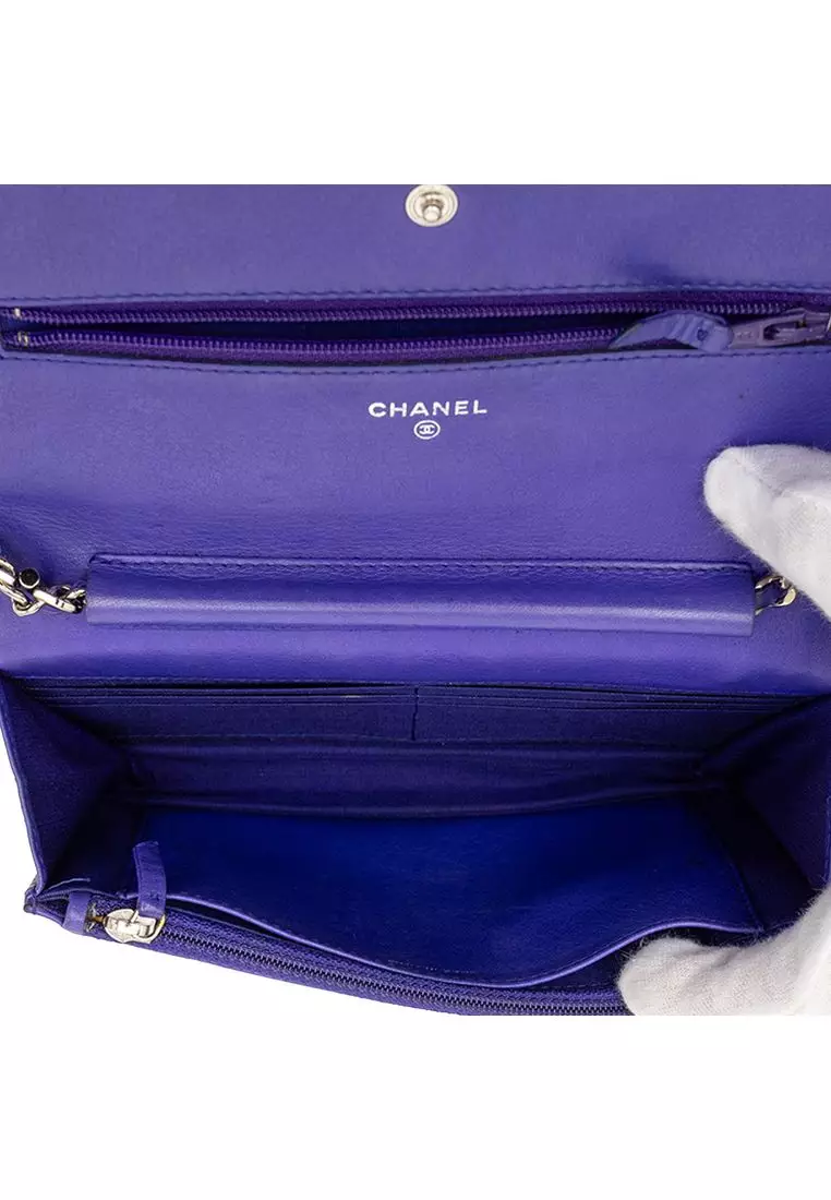 Pre-Loved Chanel Cc Quilted Calfskin Fancy Wallet On Chain