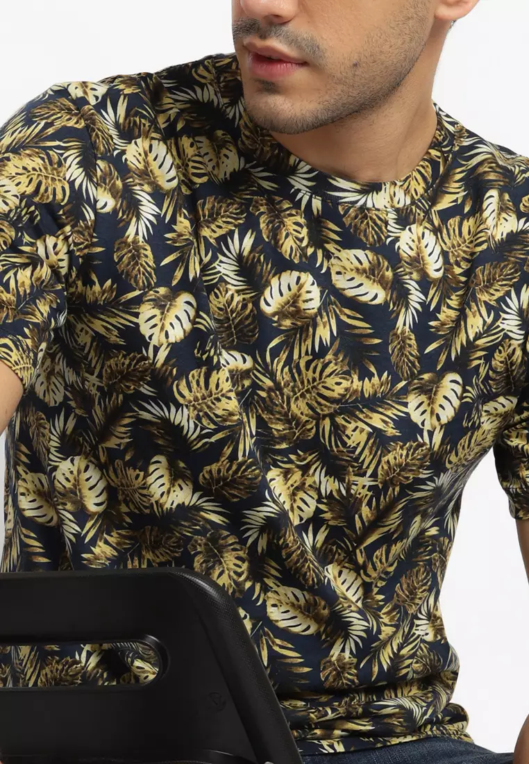 Navy Gold Leaf T-Shirt