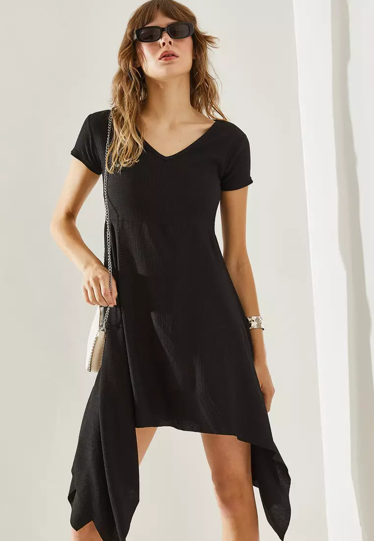 Buy Bianco Lucci Asymmetrical Cut V-Neck Dress 2025 Online