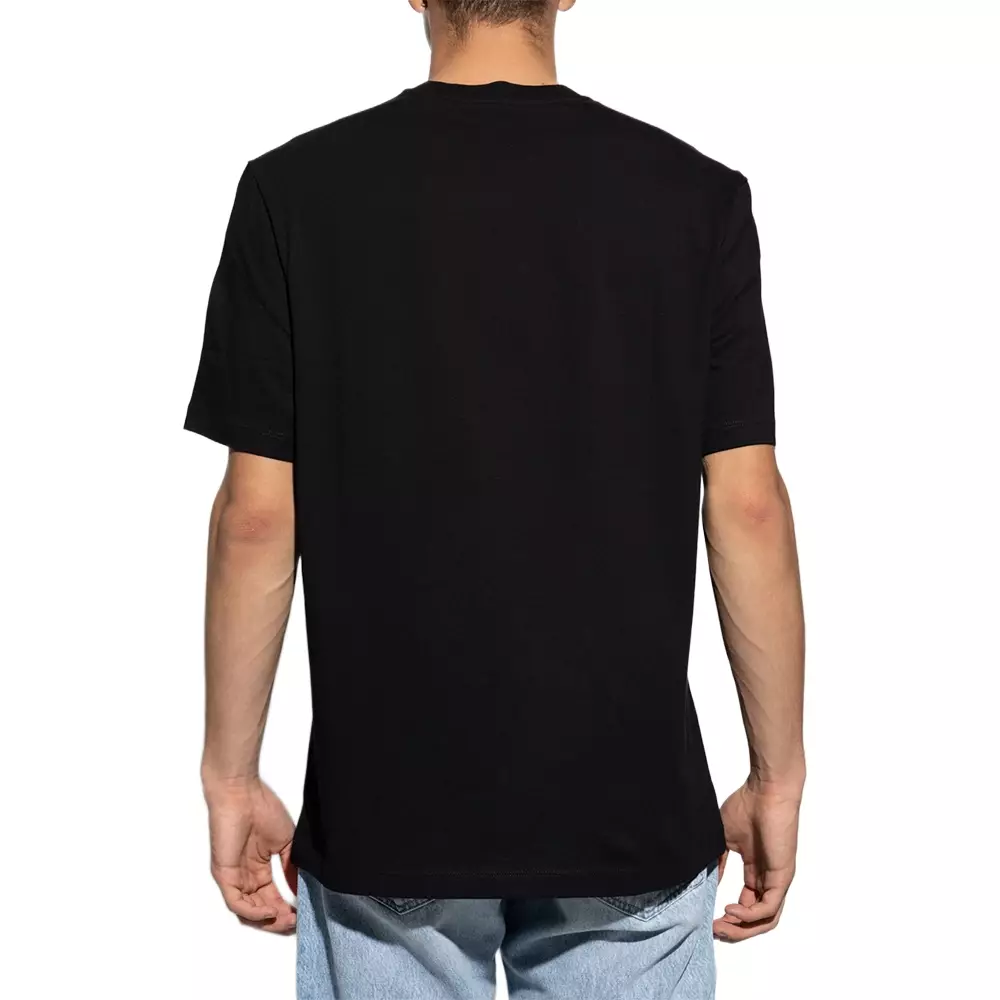 Embroidered Medusa Milano T-Shirt Black