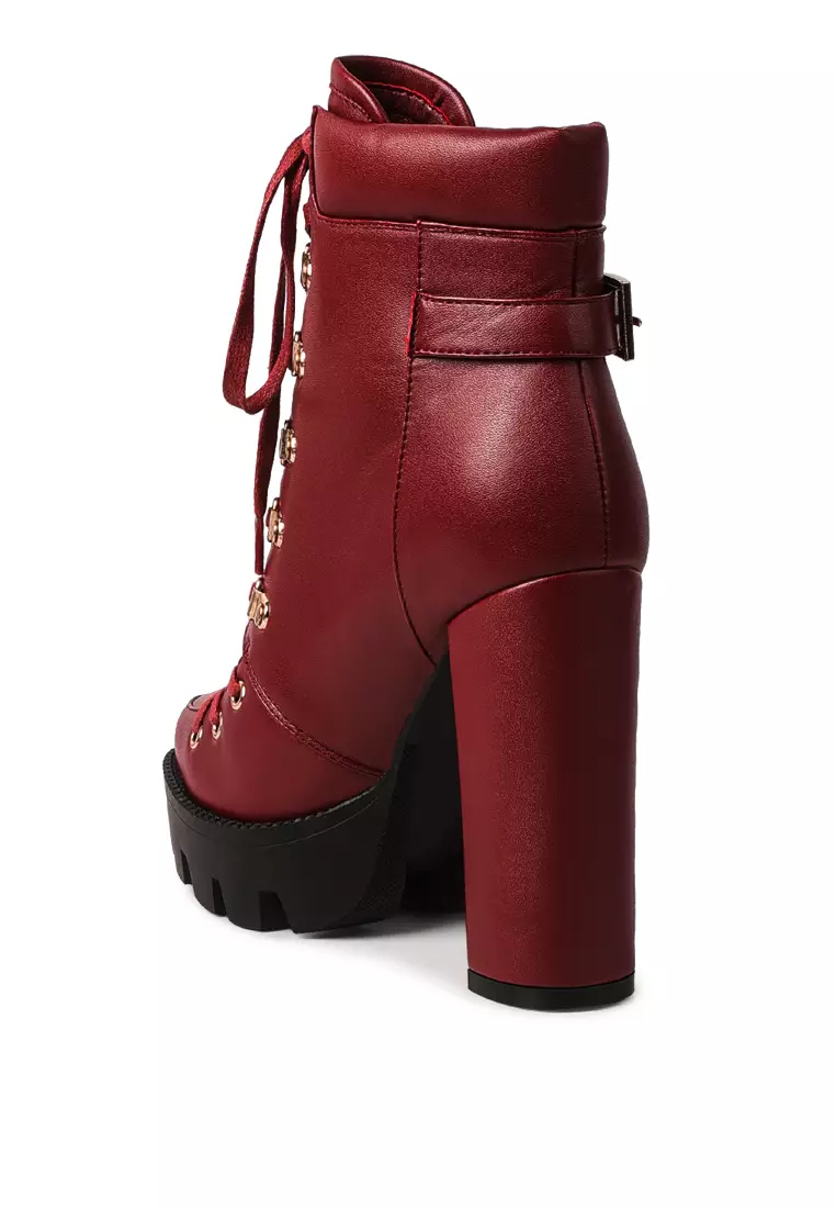 Maroon combat clearance boots