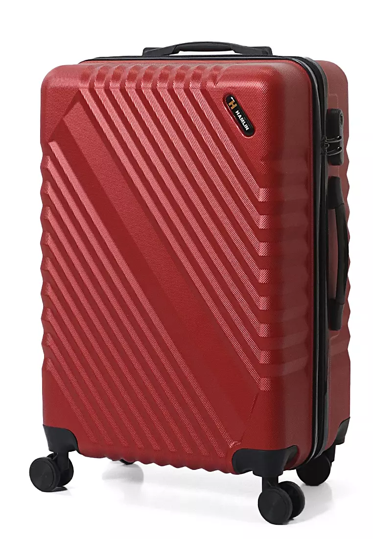 Isvara Tas Koper One Set Unisex Large Compartment Suitcase Number Code Locking Material Fiber ABS ORIGINAL - Maroon