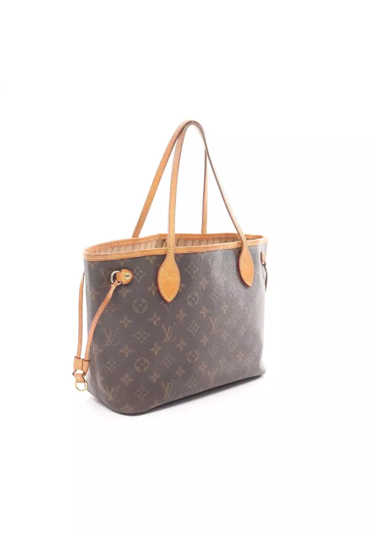 Pre-Loved Louis Vuitton Neverfull PM monogram Handbag tote bag PVC leather Brown