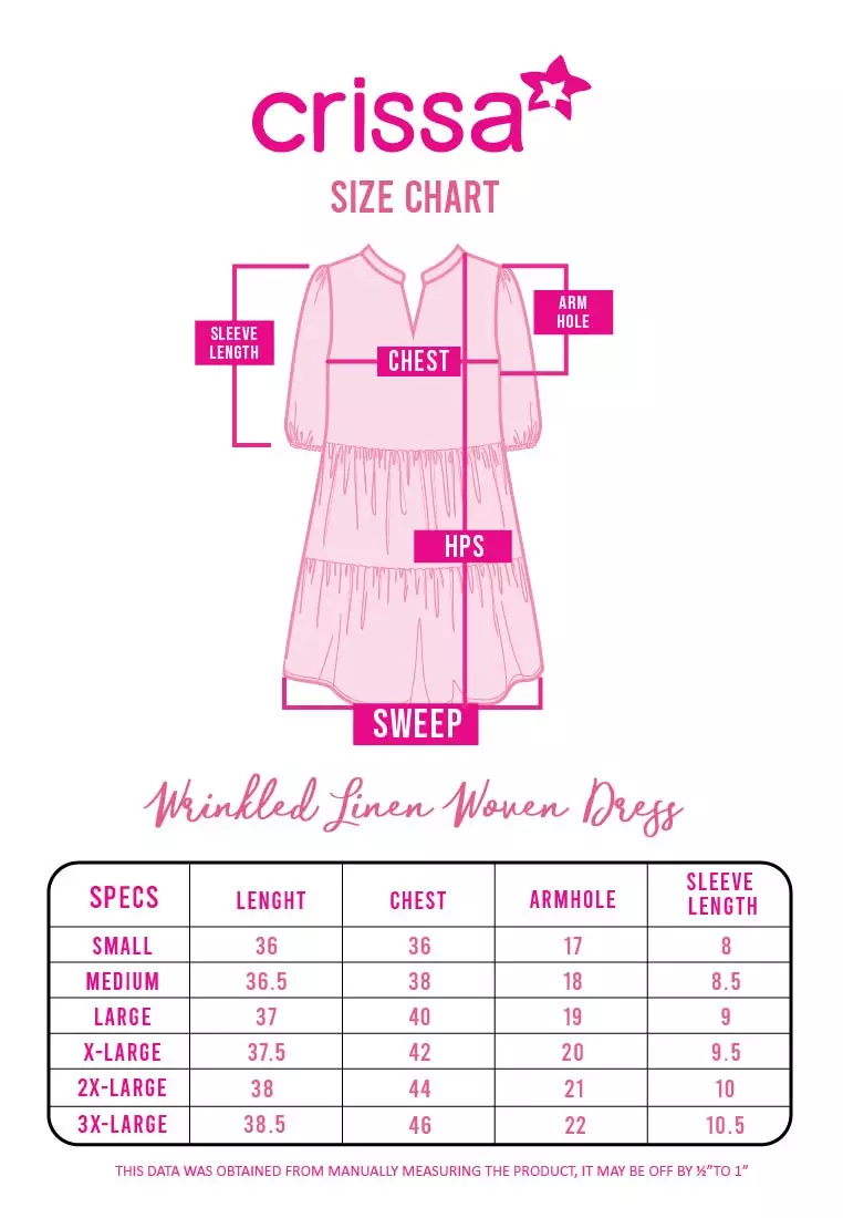 Wrinkled Linen Woven Short Sleeves Dress