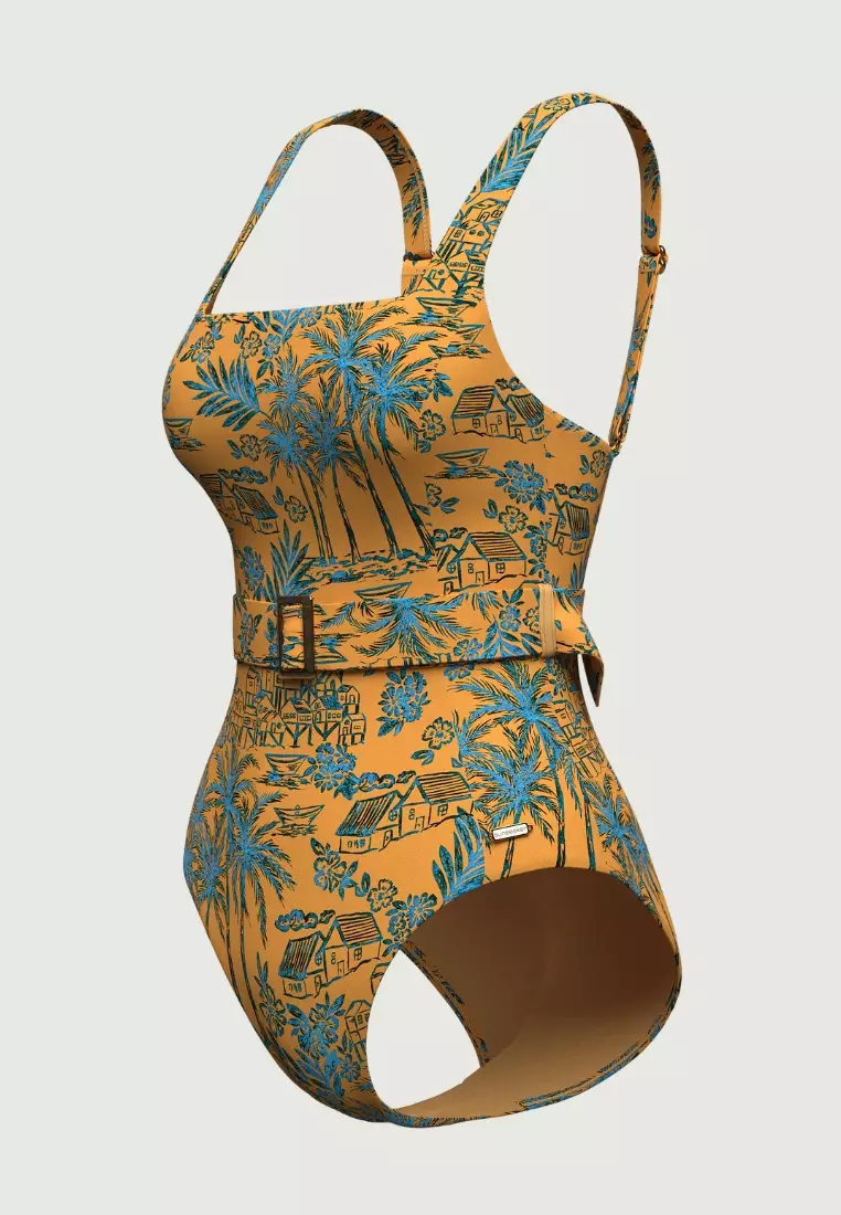 Tropadelic Days Marigold Belted Onepiece