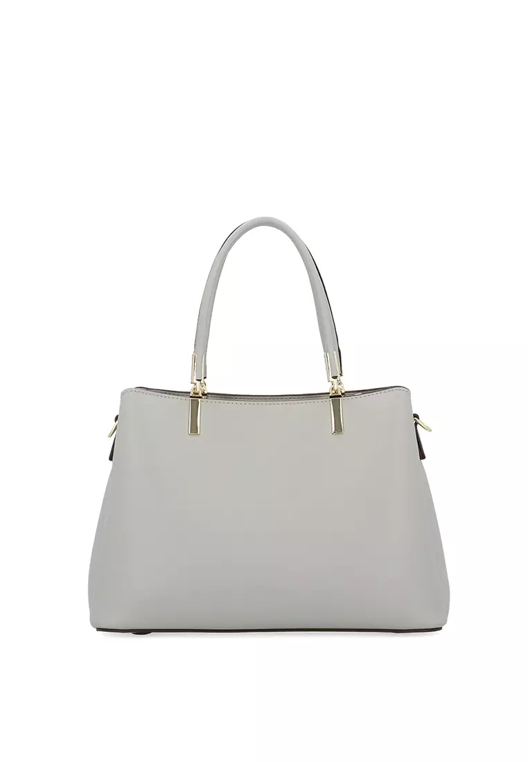 CR Marcella Monogram Top Handle Bag - Light Grey