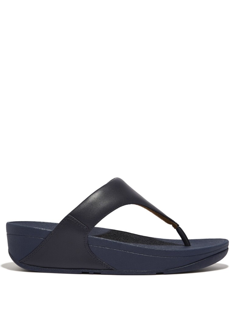 FitFlop LULU Women's Leather Toe-Post Sandals - Deepest Blue (I88-A15)