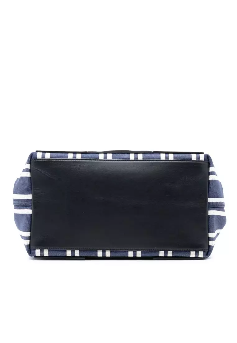 Pre-Loved Balenciaga Canvas Striped Navy Cabas S