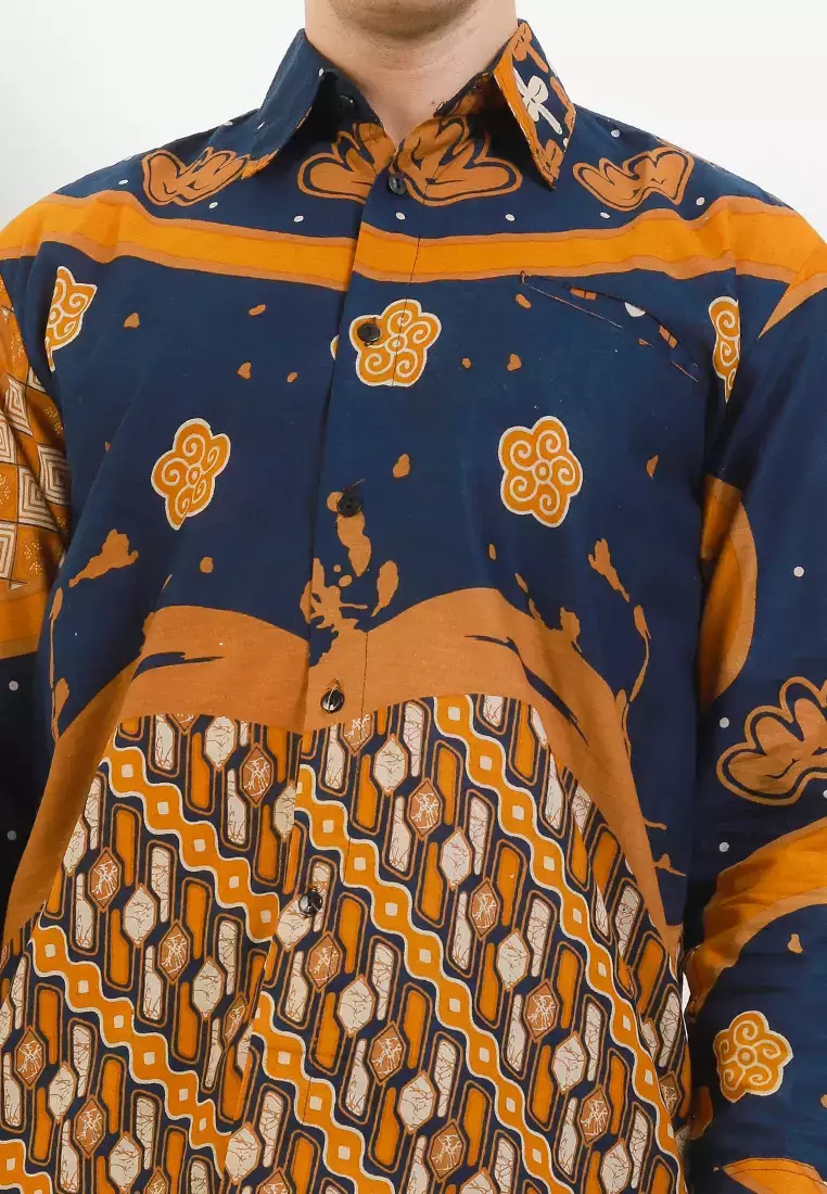 Arganta Kemeja Batik Premium Pria Casual Modern Lengan Panjang