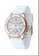 EGLANTINE 金色 EGLANTINE® Vanessa 女士粉紅鍍金鋼質石英手錶，白色錶盤，白色橡膠錶帶 C25EFAC4899853GS_1