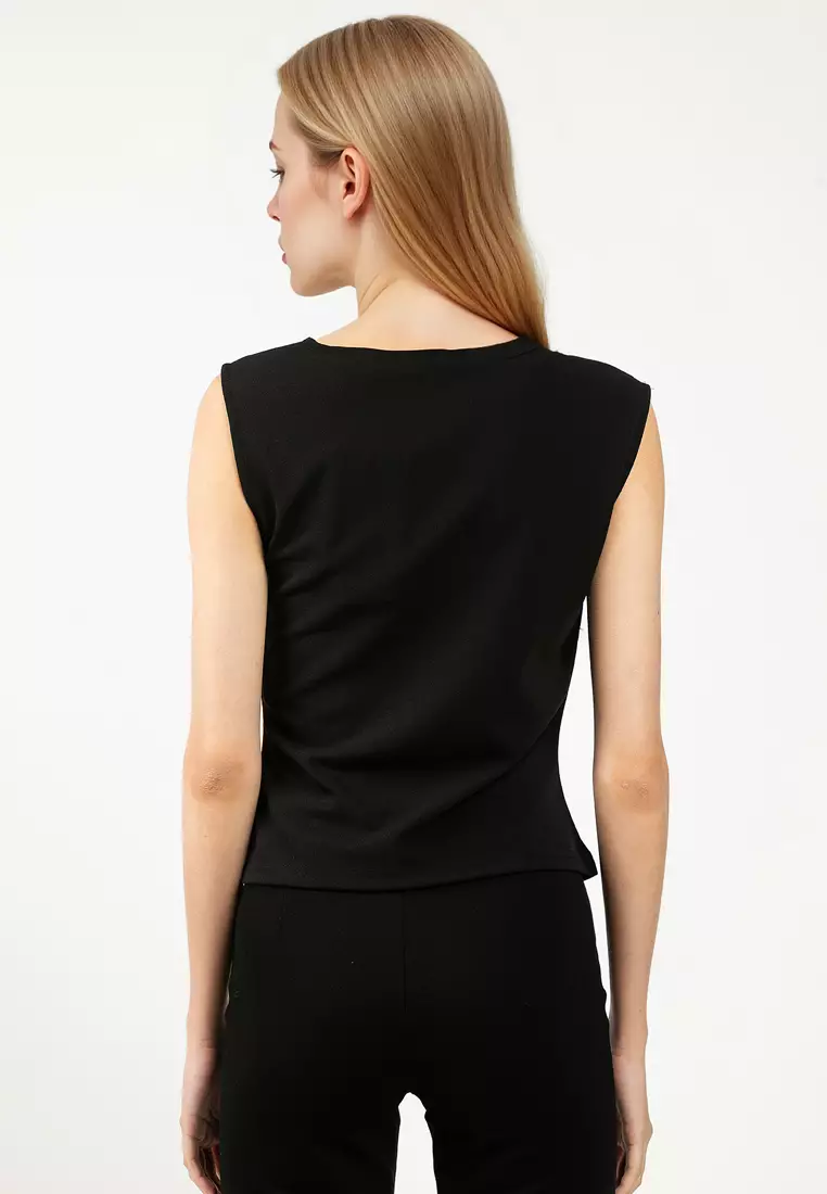 Sleeveless Waterfall Jersey Top