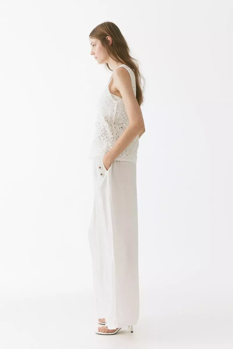 Wide drawstring trousers