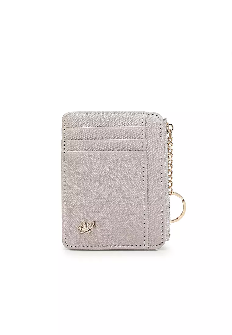 Women's Card Holder With Coin Compartment - Grey