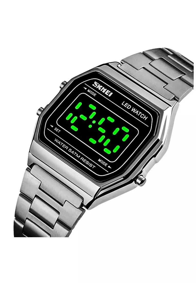 Jam Tangan Digital Pria Many Function Waterproof Strap Tali Material Stainless Steel BP72 ORIGINAL