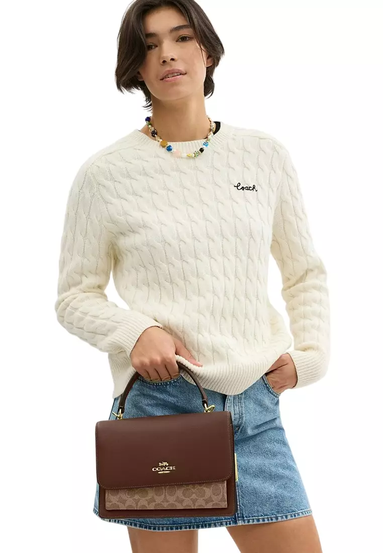 Coach Klare Top Handle Bag In Signature Canvas - Tan/Brown