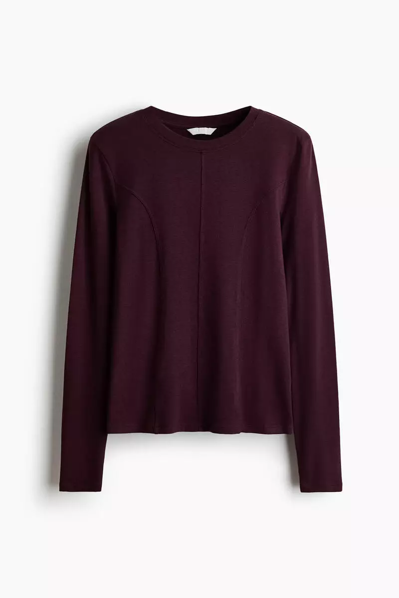 Long-sleeved jersey top