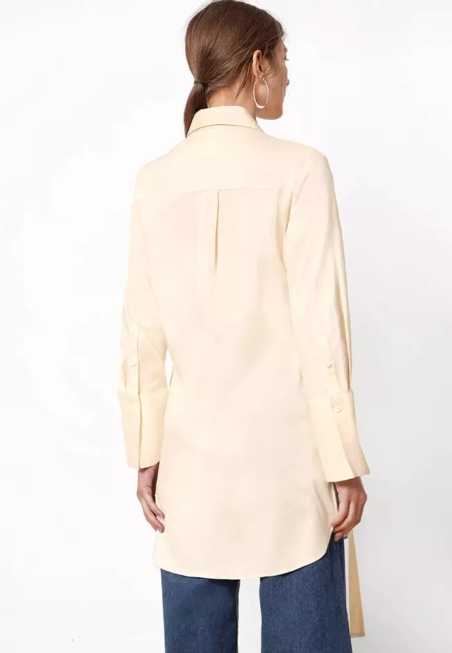 Long Sleeve Shirt With Adjustable Side Ties