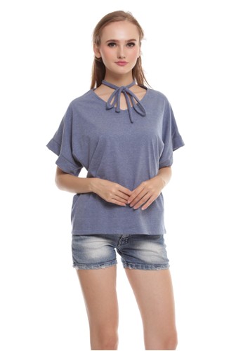 Rope Neck Top Blue Jeans
