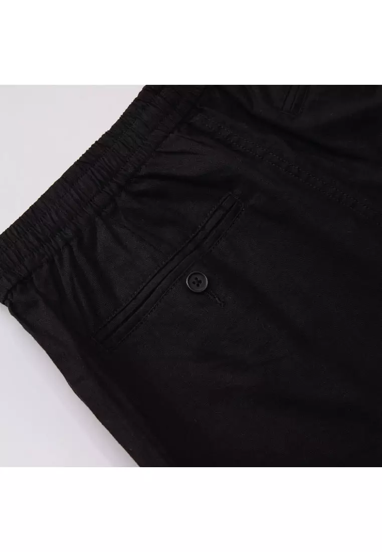 Korea Collection Men's Linen Cotton Elastic Waist Shorts 01106597