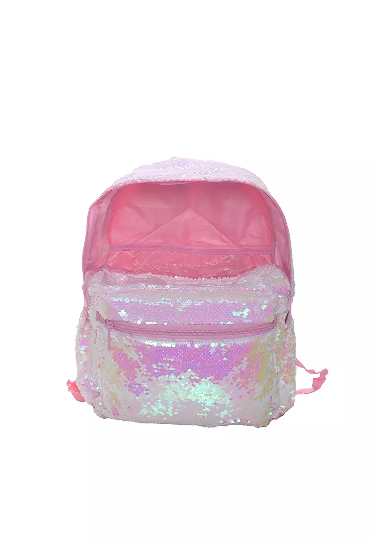 Tas Ransel Anak Sequin Medium Pink 35x30 cm