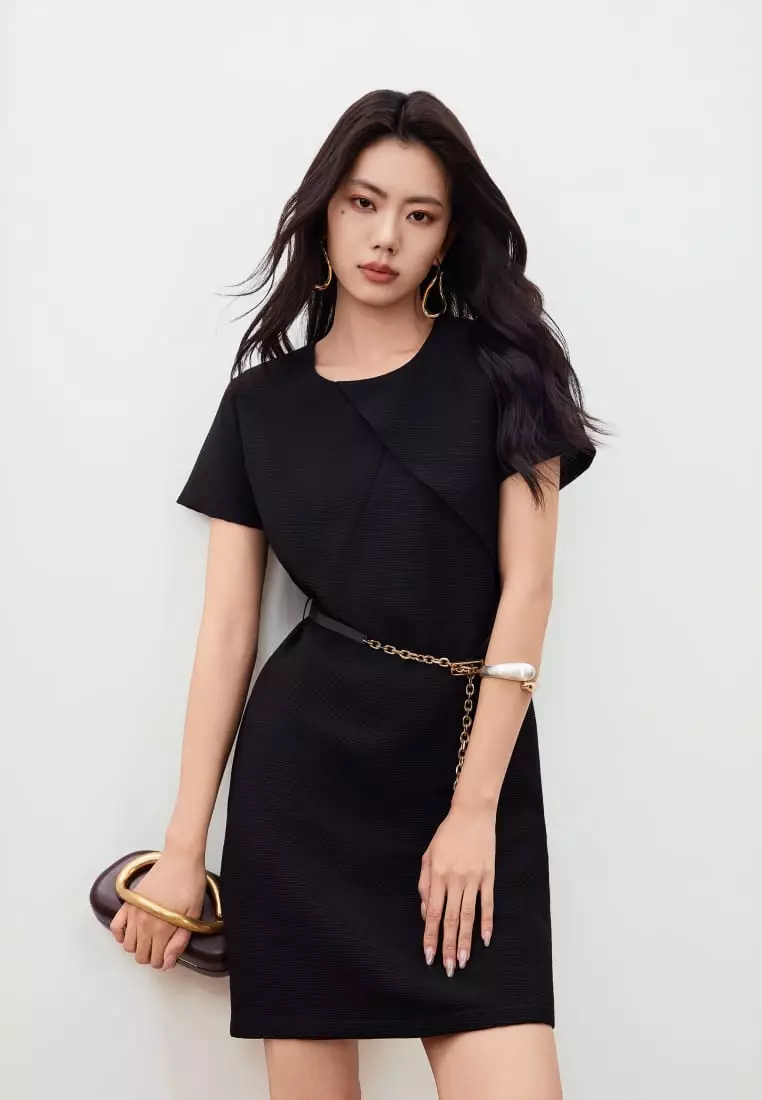 g2000 black dress Crepe Satin Slip Dress