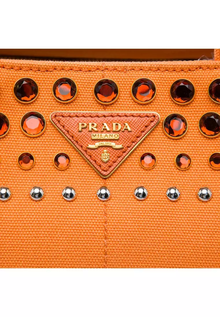 Pre-Loved Prada Canvas Canapa Bijoux Satchel