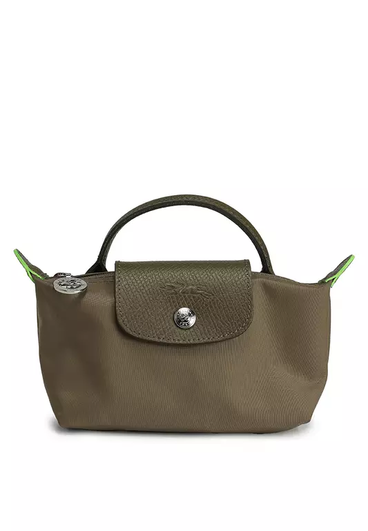 Le Pliage Green Pouch with Handle (bl)