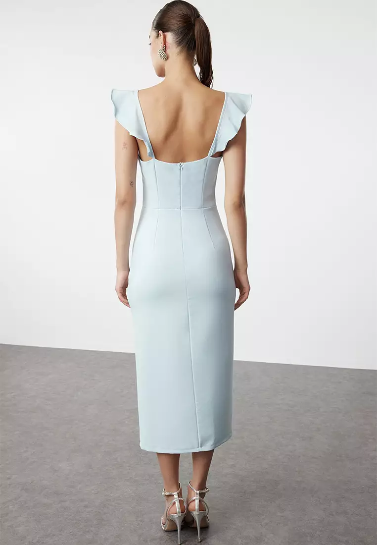 Woven Detailed Midi Dress