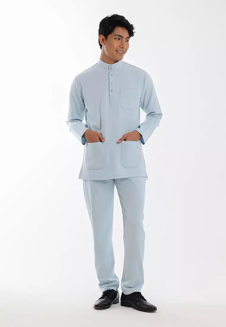 Alain Delon Baju Melayu Cekak Musang Dewasa - 19026002-31BabyBlue