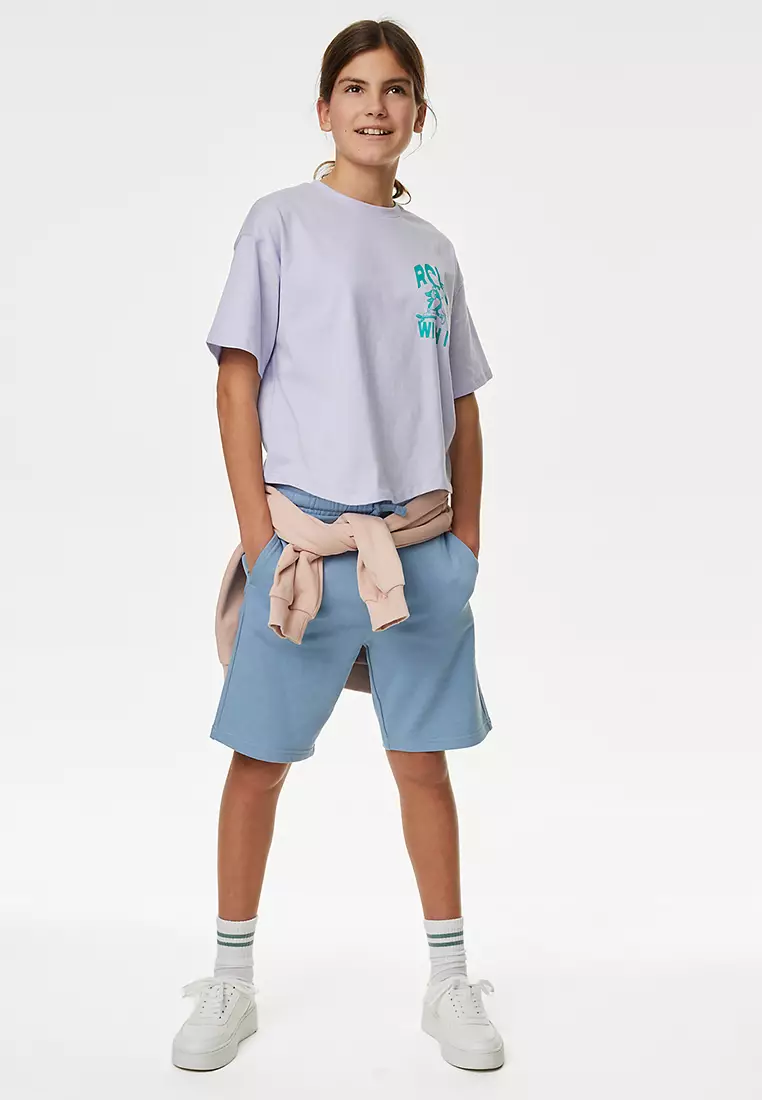 Pure Cotton Let's Hang Out Slogan T-Shirt