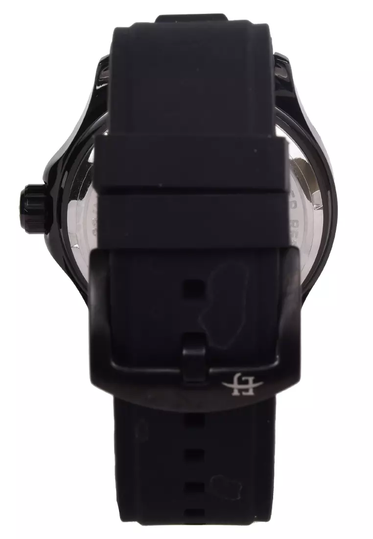 Evans Jayden Jam Tangan Automatic Pria - Black Rubber Strap - EJ-9565