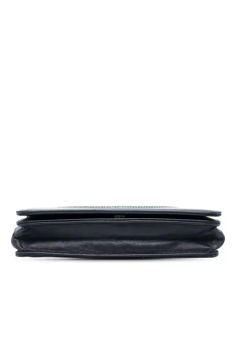 Pre-Loved Chanel Cc Patent Strass Embellished Wallet On Chain