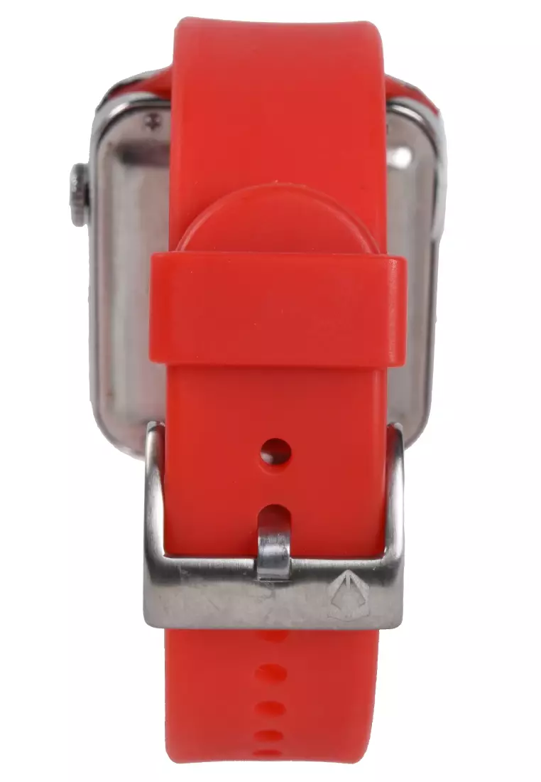 Kademan Touch Screen - Jam Tangan Wanita - Silver - Red Rubber Strap - K019G-B