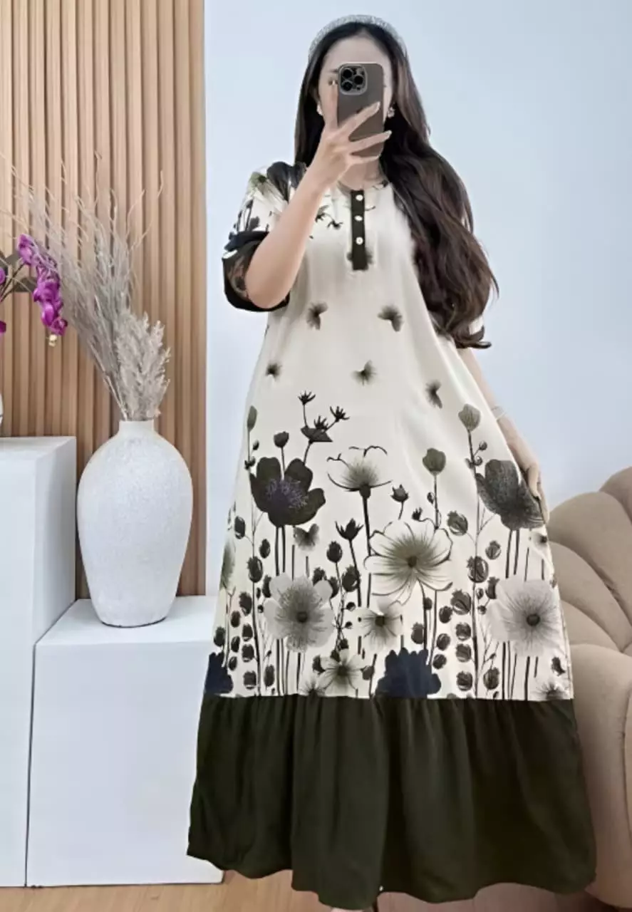 Midi Dress Vheri Sovall Army | daster Daily Premium MYA